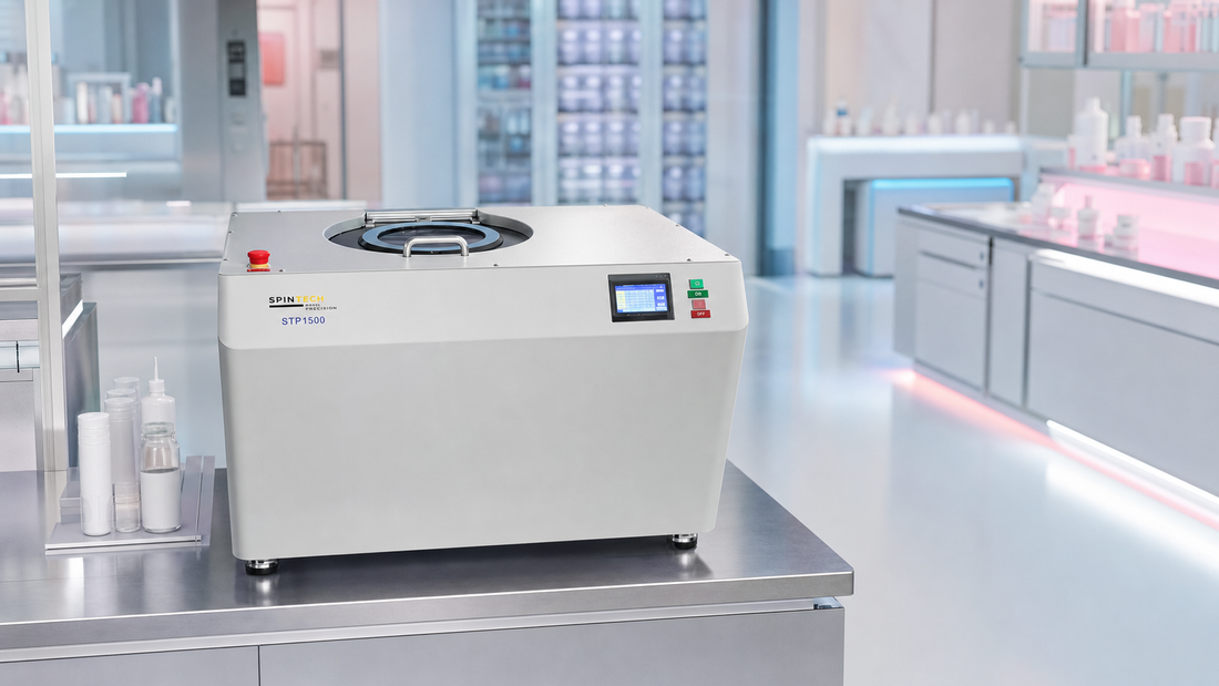 centrifuge for cosmetics in a cleanroom manufacturing environment.