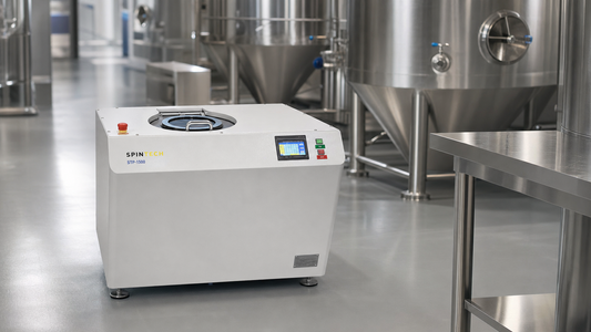 centrifuge for food and beverage processing in a hygienic stainless steel facility