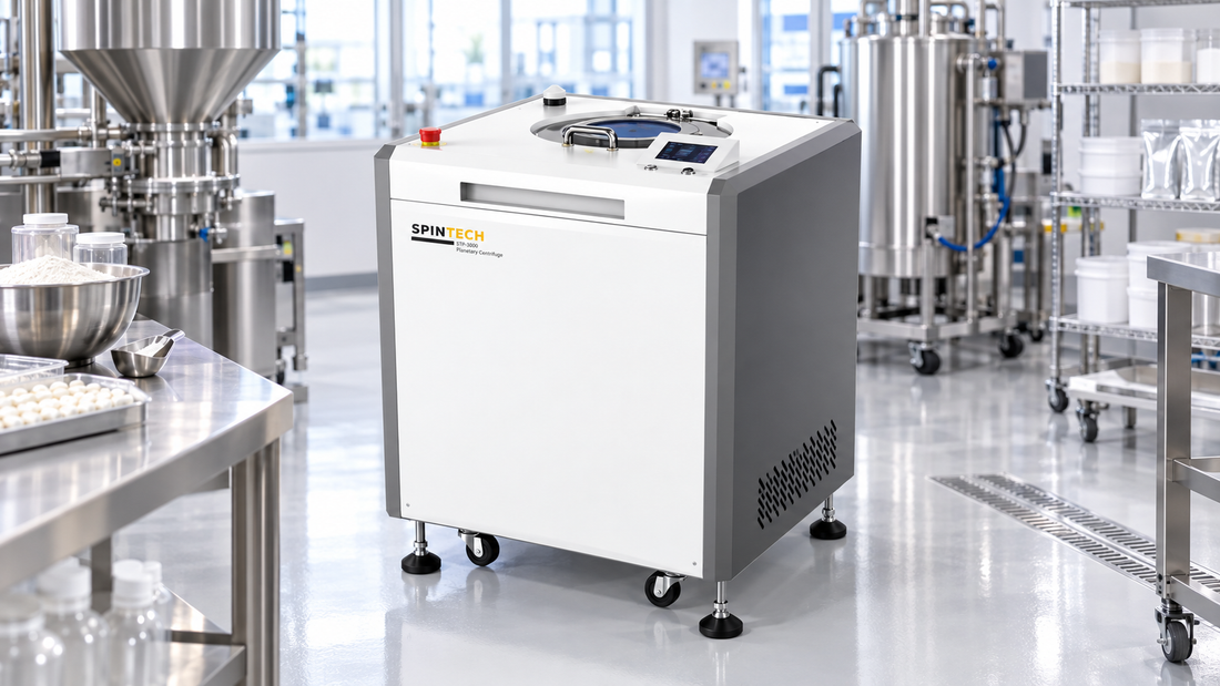 centrifuge for nutraceutical processing in a stainless supplement manufacturing facility