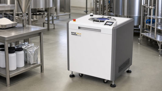centrifuge for nutraceutical processing in a clean supplement manufacturing facility
