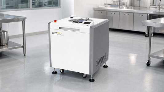 Choose a planetary centrifuge for a clean modern industrial processing lab.