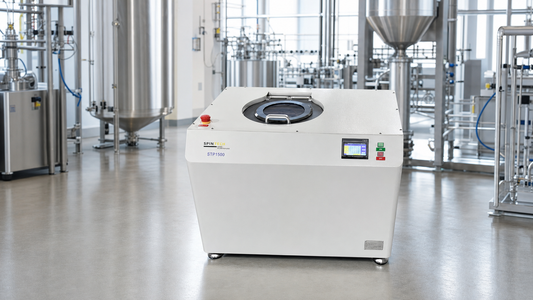 planetary centrifuge applications in a bright industrial processing facility with a Spin Tech STP-1500
